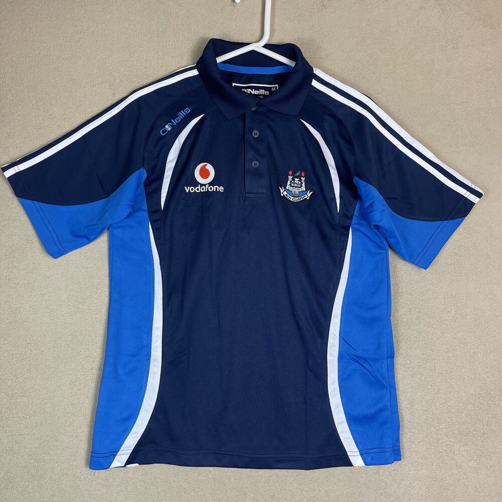 O'Neills Polo Shirt Mens Medium Blue Ath Cliath GAA Gaelic Soccer Football Adult